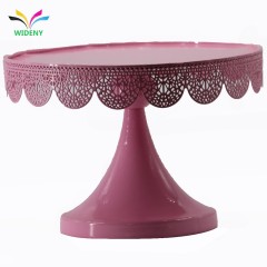 Venta al por mayor de China, juego de pasteles, soporte giratorio redondo de Metal rosa para pastel de boda de hierro, soporte para magdalenas colgantes