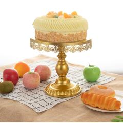 Decoración de fiesta de cumpleaños, soporte de exhibición para pastel de boda, plato para servir, bandejas de postre, soporte redondo dorado para cupcakes