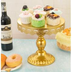 Décoration de fête d'anniversaire support d'affichage de gâteau de mariage plateau de service plateaux à dessert support de cupcake rond en or