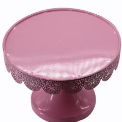 Support à gâteau en métal rose, plaque ronde tournante pour fête de mariage, tasse en métal, pour gâteau en cristaux de mariage