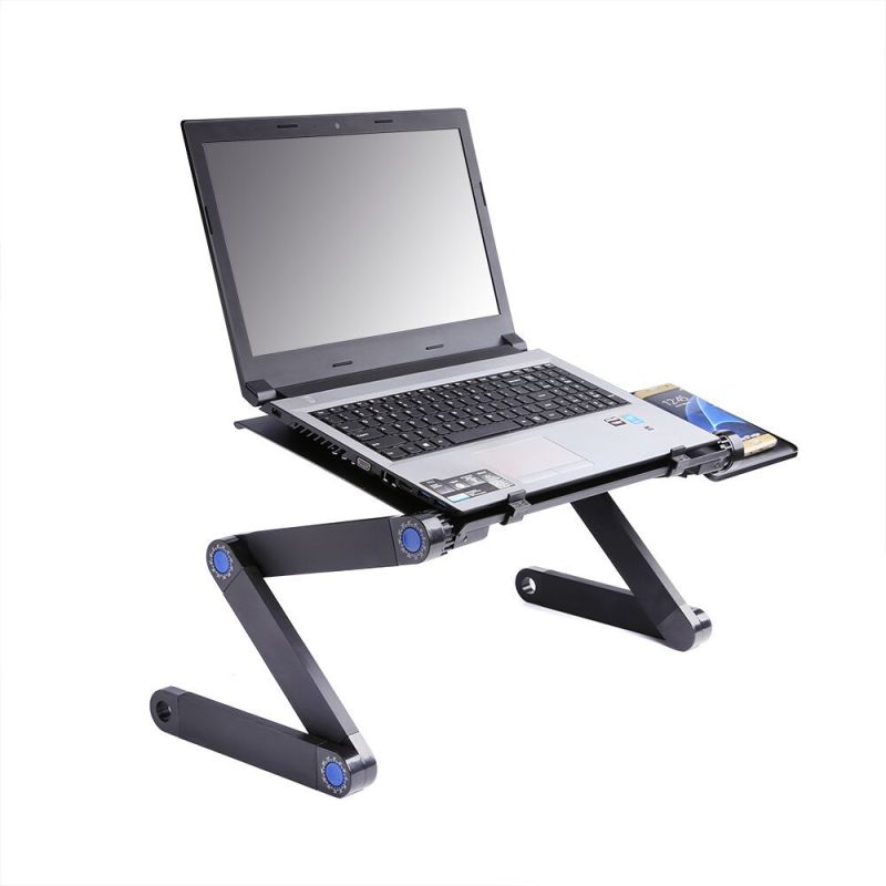 Suitable for Home Working Foldable Laptop Desk Stand without Cooling Fan Mouse Pad Adjustable Height Aluminum Laptop Stand