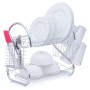 Supports à vaisselle pliables en acier inoxydable en forme de S personnalisés pour vente chaude support de séchage de tasse à 2 niveaux