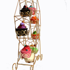 Riesenrad Party Bankett Dessert Geburtstag Tortenständer Gold Metall rotierender Cupcake Ständer Set für Macaron Hochzeitstorte