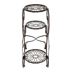 house outdoor planting decoration wedding party 3 tiers Round Chocolate electroplating metal iron flower stand