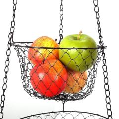 Support de panier de fruits en fer à suspendre en fil métallique, vente en gros de haute qualité, pour la cuisine et la décoration de mariage