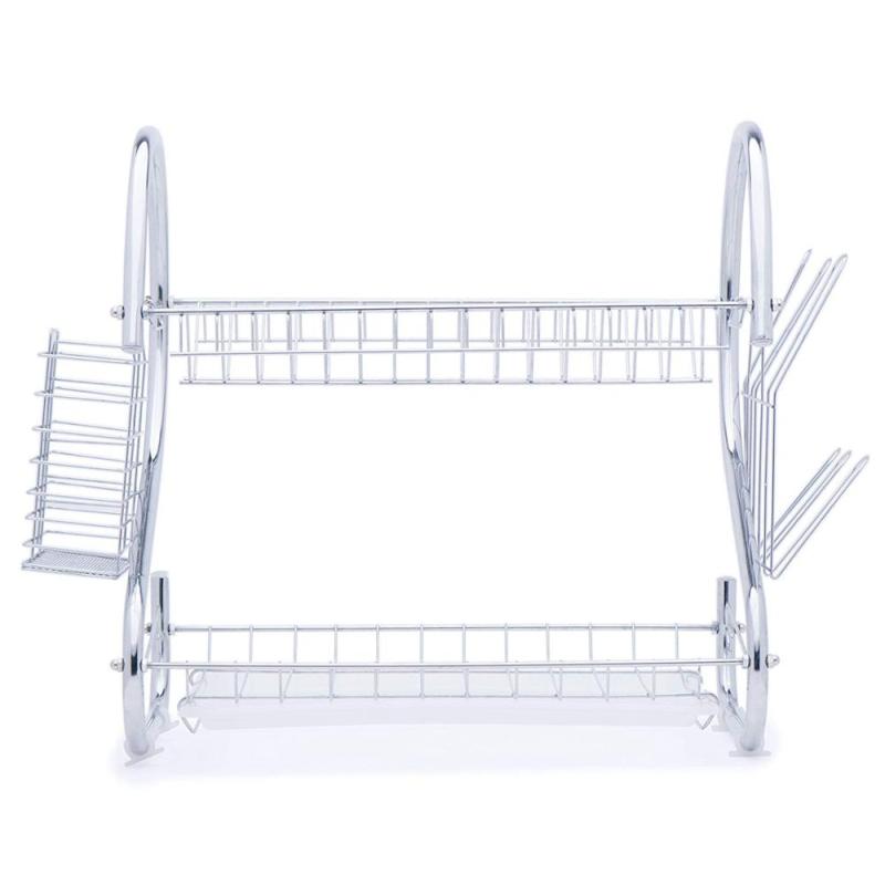 Newest Stylish Deluxe Double kitchen Wall Rack Metal Stainless Steel Rack Cabinets Vegetable Dring Dish Rack