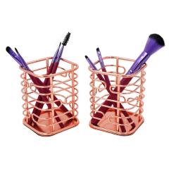 Оптовые поставки канцелярские товары столешница из розового золота металлическая проволока держатель ручки для стола органайзер для кистей для макияжа