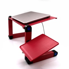 Table de support de bureau pour ordinateur portable réglable en aluminium portable avec ventilateurs CPU et tapis de souris