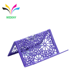 2019 new mini Die cut purple portable metal mesh business name card holder
