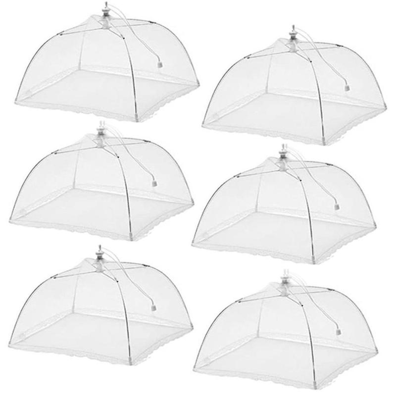 Customized folding food cover 4 sides mesh polyester dish  pop up umbrella food cover for home