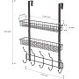 Office Home Storage Metal Clothes Towel Jewelry Wall Over The Door Hanging Organizer with Hooks Shelf Perfume Basket Holders