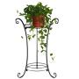 home Garden decoration single tier Round black powder coated display planting iron metal flower pot stand