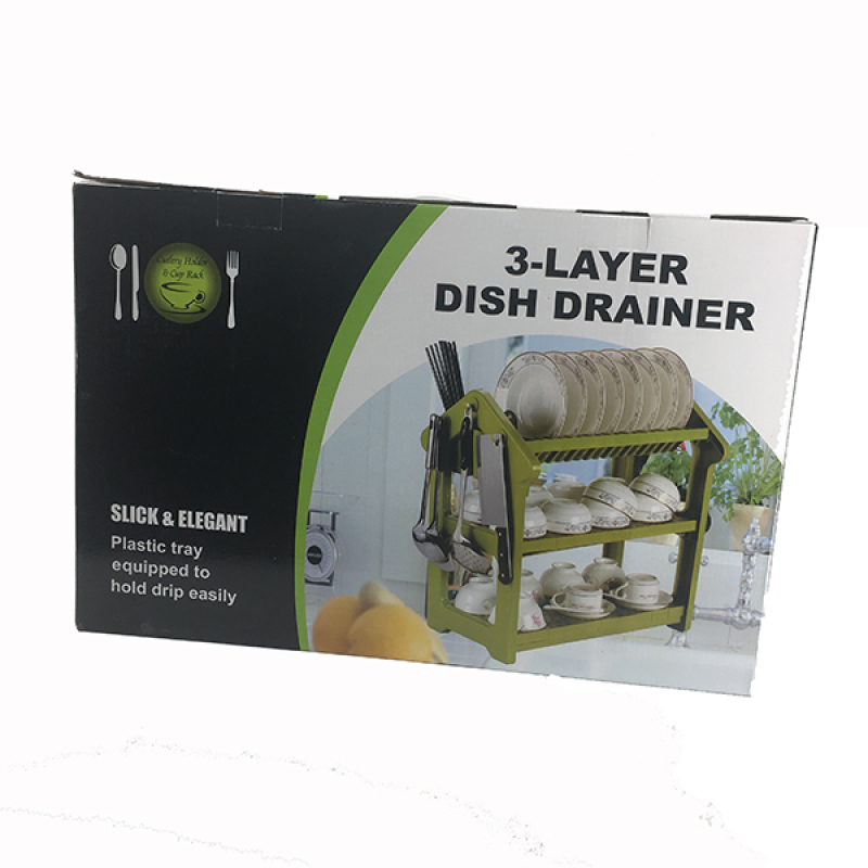 Amazon Hot Sale Wall Mounted Organizer Plastic Kitchen Plated Chrome Dish Dryer Dripping 2 Tier Dish Rack over The Sink