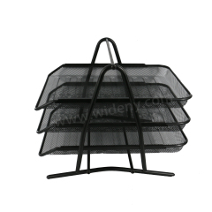 Office 3 tier wire iron black mesh mounted document wall hanging metal paper file tray for amazon top selling