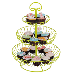 Decoración de fiesta, placa de alambre de hierro plegable decorativa de lujo, pan de caramelo, soporte de metal para cupcakes de boda, soporte para pastel, soporte para fruta