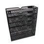 Office Metal Mesh Wall File Mesh Organizer Black 5 Pockets Hanging Letter & Document Holder for Office and Home