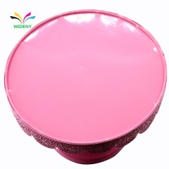Venta al por mayor de China, juego de pasteles, soporte giratorio redondo de Metal rosa para pastel de boda de hierro, soporte para magdalenas colgantes