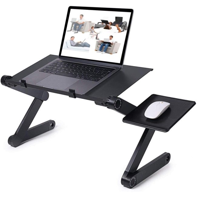 WIDENY Home Portable Aluminium Desktop Adjustable Laptop Stand for Bed with Cooling Holes for computer desk table