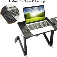 Mesa portátil multifuncional de escritorio para el hogar, soporte ajustable de aluminio y Metal plegable para ordenador portátil con alfombrilla para ratón plegable
