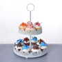 Wideny eco-friendly wire metal mesh steel iron 2 tiers cake stand wedding christmas party cupcake Stand
