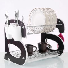 Support de séchage de vaisselle pliable coloré en bois d'acier inoxydable de grande capacité d'utilisation de cuisine pour l'organisateur de bol de tasse