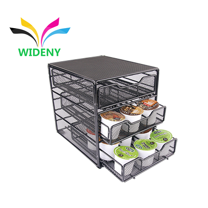 360-Degree Rotation Compatible 4-Tier 36 Pod Capacity for K-Cups Coffee Capsule Drawer Holder