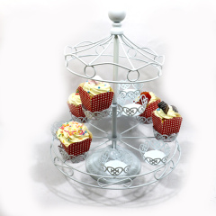 Hochwertiger, individuell gestalteter, kleiner Riesenrad-Kuchenständer aus Metalldraht, Hochzeitszubehör, Dessert-Servieren, drehbarer Tortenständer