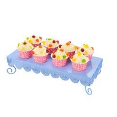 2 PCS Rectangle Cupcake Stand Ensemble de 2 Fer Party Apéritif Plaques Porte-Gâteau Dessert Bonbons Affichage