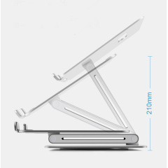 Wholesale Portable Folding Adjustable Support Notebook Computer Bracket Movable Desk Silver Aluminium Metal Laptop Stand