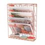 Home Office Supplies Wall Mount Document Letter Tray Rose Gold File Organizer Holder for Magazine Hanging Rack