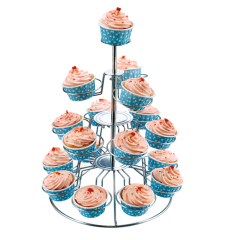 Outils de Table en gros, thé de l'après-midi, support décoratif à 3 niveaux pour gâteaux et cupcakes en argent, pour décoration de mariage, vente en gros