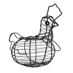 Производство изделий из черной металлической сетки в форме цыпленка Держатель корзины для сбора яиц Серебряный тон Корзина для хранения яиц