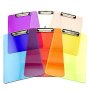Custom Colorful Transparent mix assorted colors a4 Size Storage letter plastic clip board clipboard with low profile clip