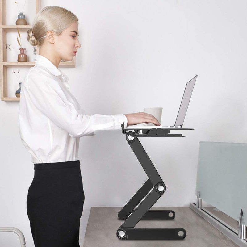 Aluminum Foldable Holder Laptop Desk Stand, Computer Table Adjustable Height Aluminium Adjustable Table Laptop Stand