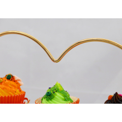 Support de Cupcake doré détachable en fil métallique à 3 niveaux, vente en gros, support de Cupcake pour Mini Cupcake, vente en gros