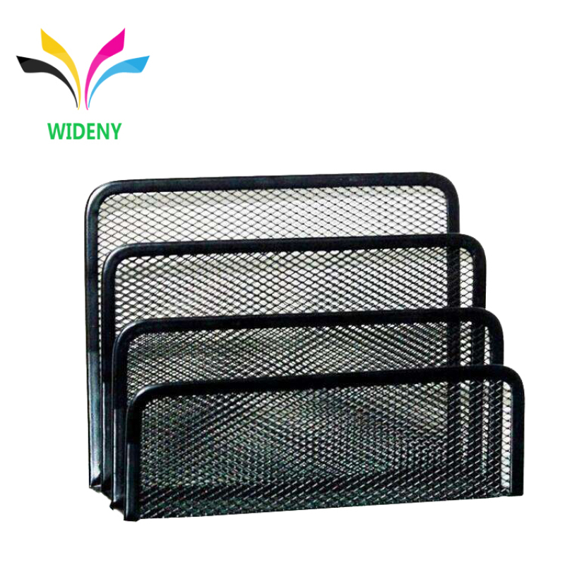 WIDENY Amazon Hot Seal Metal Mesh Pattern Metal Desktop 3 Upright Mail Letter Sorter Colorful Letter Tray