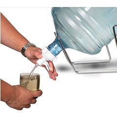 Verchromtes Getränkeventil aus Metall, einzeln, 3 Gallonen, 5 Gallonen, Wasserflaschenständer mit Zapfhahn-Aufbewahrungshalter