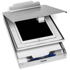 Portapapeles de almacenamiento dual de aluminio personalizado con papelería de oficina de venta caliente de Amazon con almacenamiento