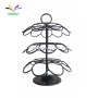 Wideny 360 degree rotating Chrome metal wire Storage foldable Capsules Coffee pod holder