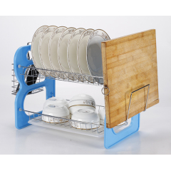 Neueste Produkte Single 2 Tier Bam Safety Plastic Dish Drainer Folding Dish Dryer Rack with Metal Basket
