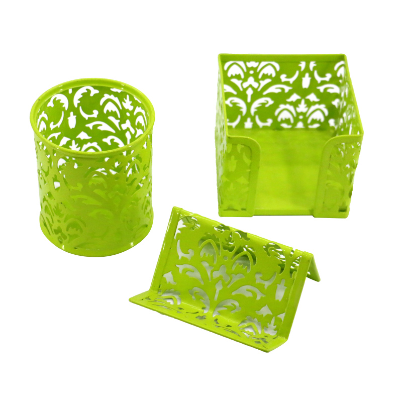 5 Pcs Stationery Powder Coated Custom Design Wire Mesh Office Document File Desk Organizer Set