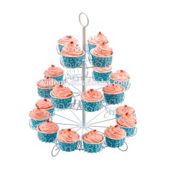 3-stöckiger faltbarer Hochzeitsdekoration, dekorativer, ausgefallener, rotierender Mini-Draht-Metall-Süßigkeits-Cupcake-Cupcake-Halter