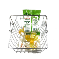 Soporte cuadrado portátil para frutas y verduras, cesta de la compra de mano de metal para supermercado