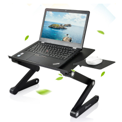 Support ergonomique pour ordinateur portable, pour la maison et le bureau, table en aluminium pour ordinateur portable avec ventilateur de refroidissement USB et souris