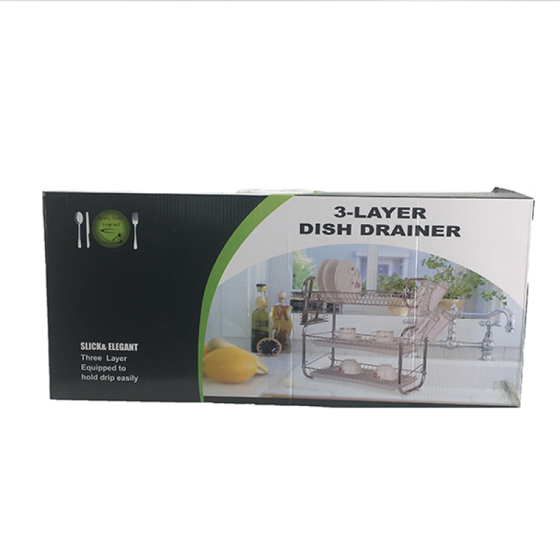 Factory Sale Twotiers Compact Kitchen Powder Wall Mount Metal Two Tiers Foldable Dish Rack Storage
