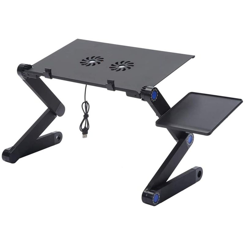 Wideny Desktop Desk  Aluminium  Portable Foldable Adjustable laptop table for Bed and Sofa at home office  with cooling fans