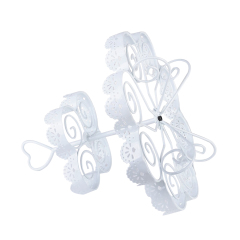 Multifunktionaler Party-Hochzeits-Nachmittagstee-dekorativer runder weißer Tortenständer aus Metall