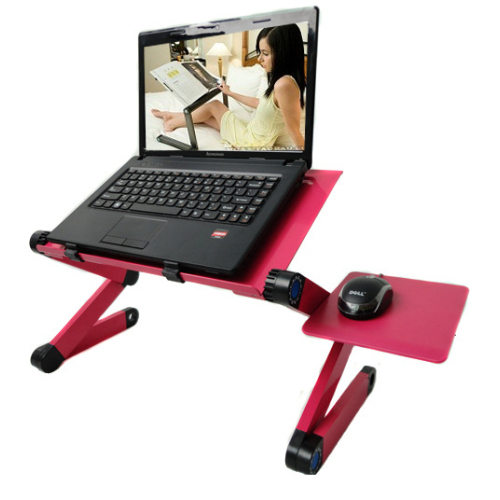 Office home school black adjustable foldable metal mesh desk desktop computer laptop stand for bed or sofa