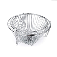 Mesa de cocina para el hogar, cesta de fruta redonda de almacenamiento de alambre de metal de acero inoxidable para soporte