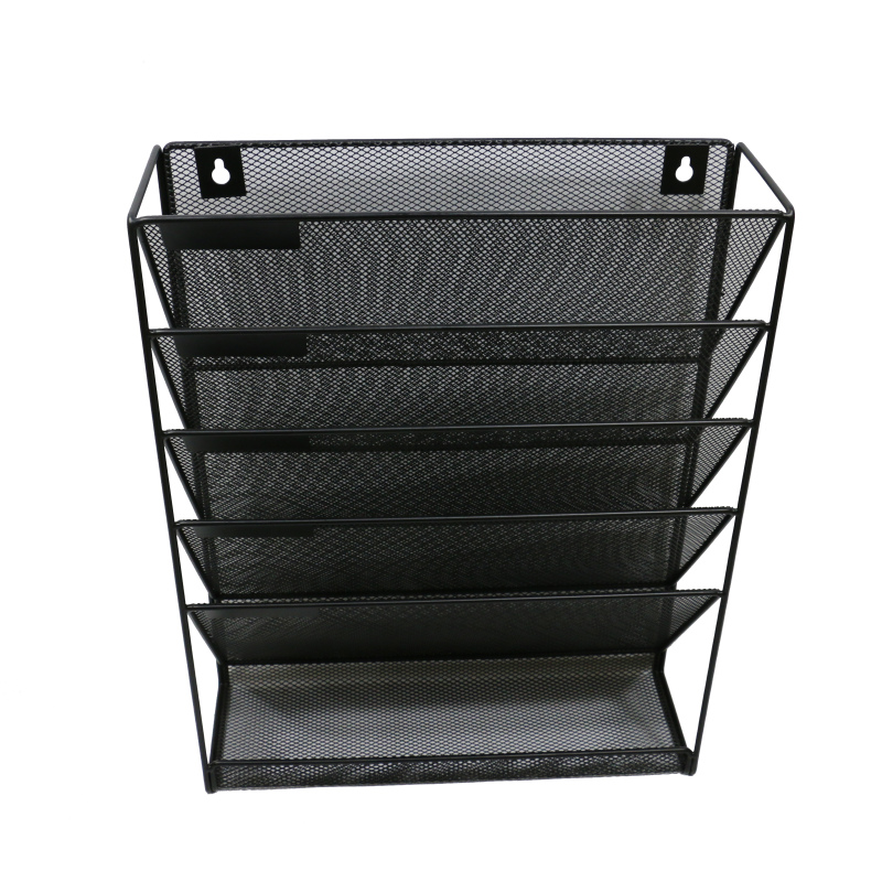 File Organizer, 6 Tier metal mesh Wall Mount Desktop Document Letter Tray Organizer